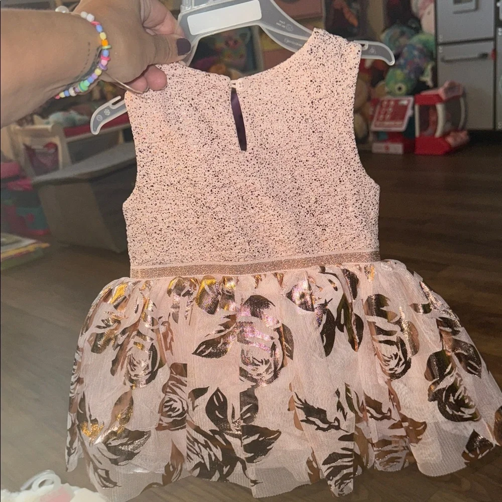 The Children's Place Shimmering Pink and Gold Floral Dress - Picture 5 of 5
